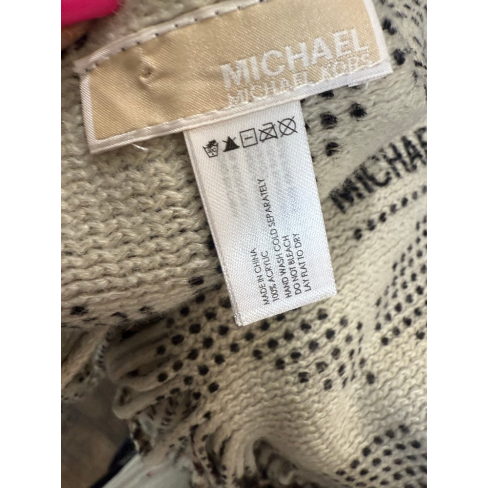 Michael Kors Leopard Print Scarf Brown Black One Size - Picture 7 of 8